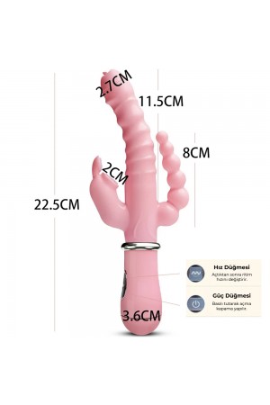 Vibex Çift Penetrasyon 3'lü Tavşan Vibratör