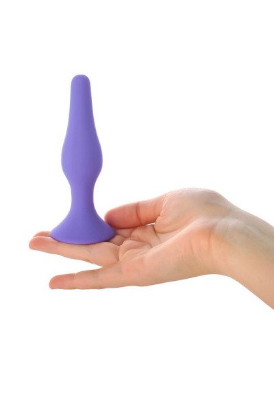 Dokulu Silikon Anal Tıkaç Plug  10cm Mor