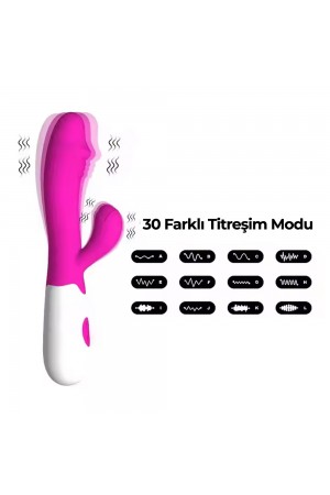 Vibex Klitoris ve G Noktası Uyarıcı Çift Motorlu 30 Modlu Titreşimli Vibratör