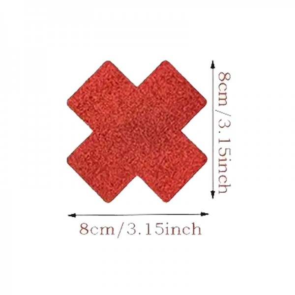 Fetilux Çapraz Simli Göğüs Ucu Kapama Çıkartması - Kırmızı