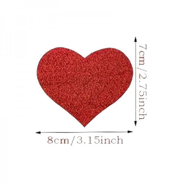 Fetilux Simli Kalp Şeklinde Göğüs Ucu Kapama Çıkartması - Kırmızı