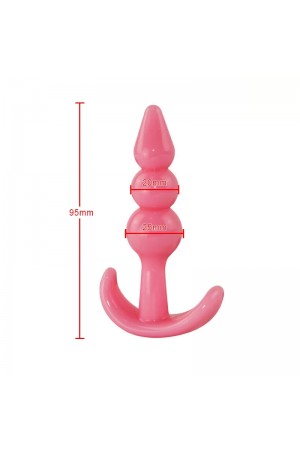 Backpart 3 Boğumlu Silikon Anal Tıkaç - Pembe