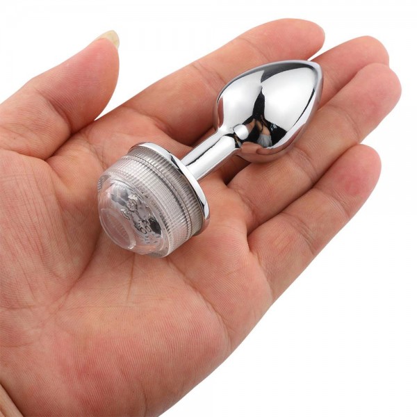 Backpart Uzaktan Kumandalı LED Işıklı Paslanmaz Çelik Anal Tıkaç