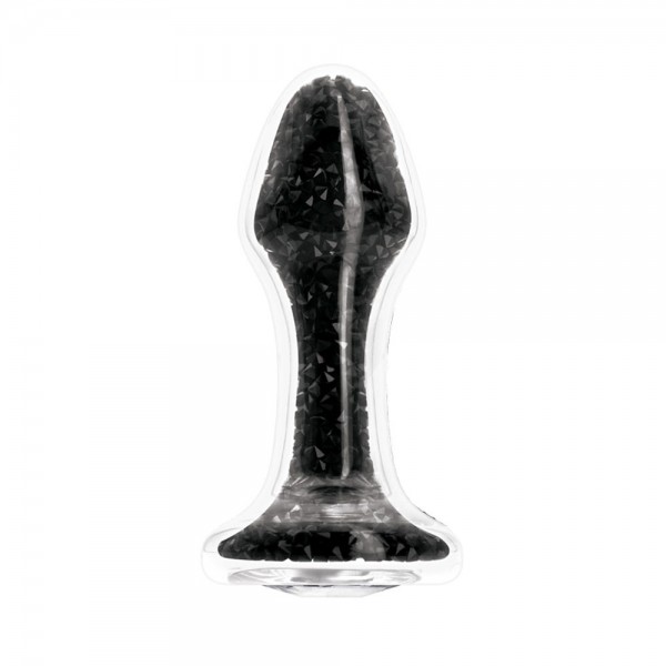 Backpart Yıldız Tozu İçi Kristalli Cam Anal Tıkaç - Siyah